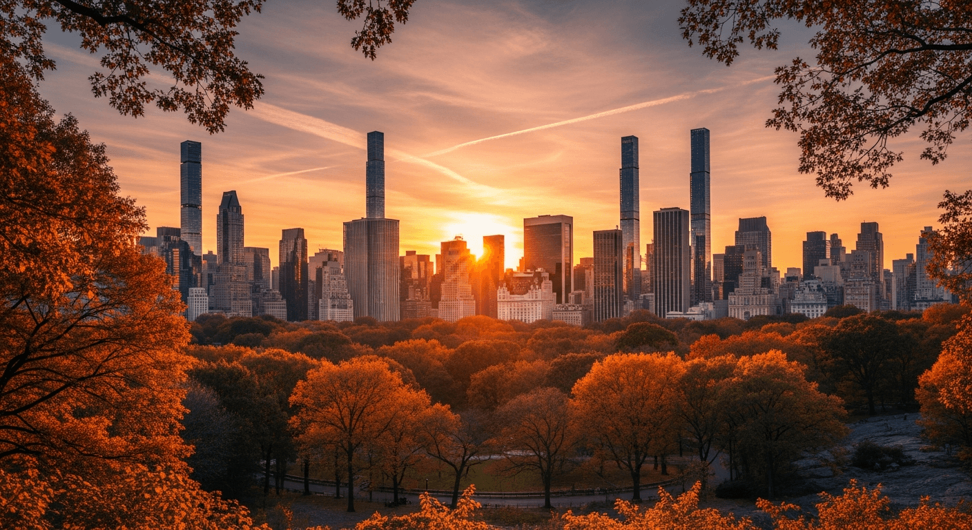 New York Central Park at sunset